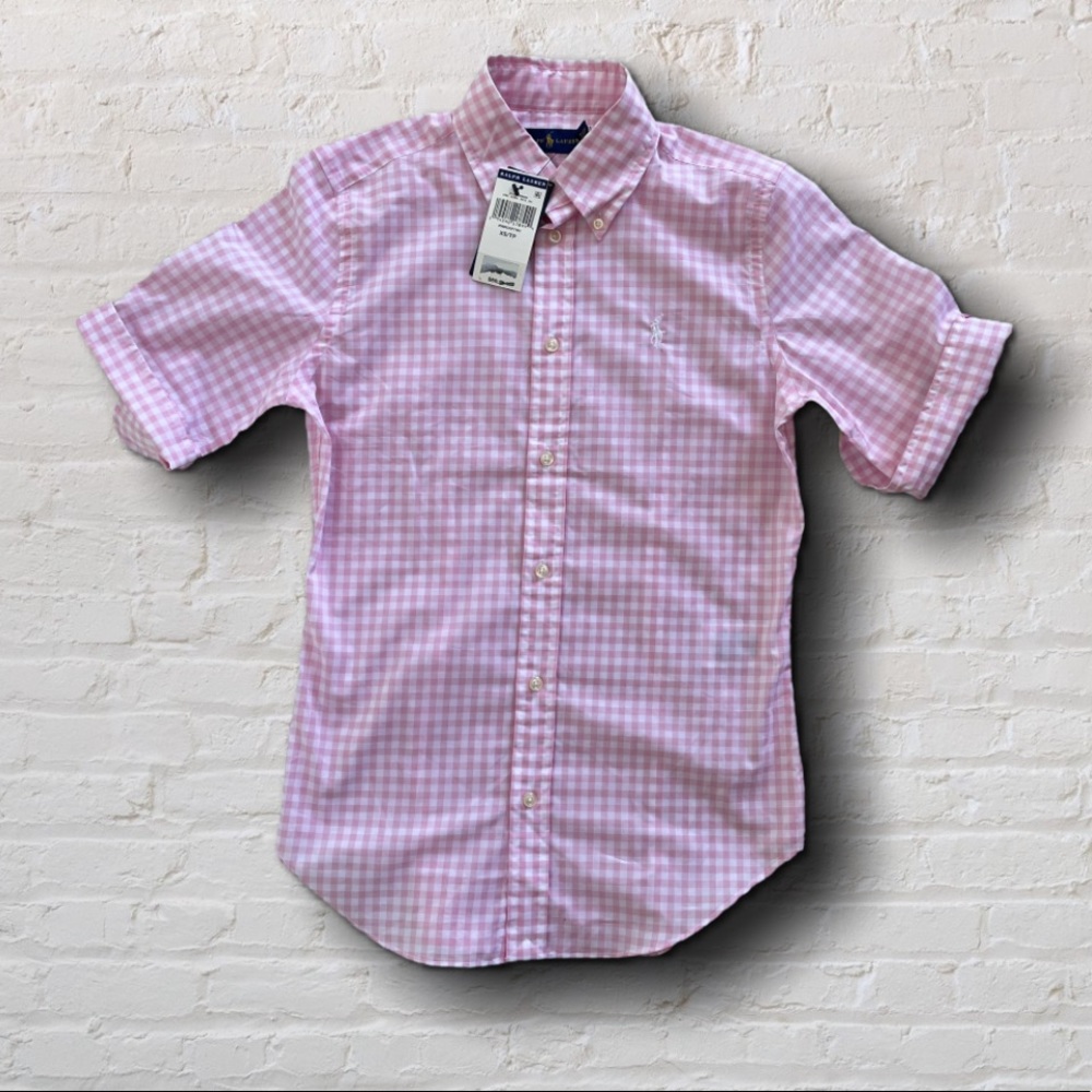 NWT Lauren Ralph Lauren Short Sleeve Button Up